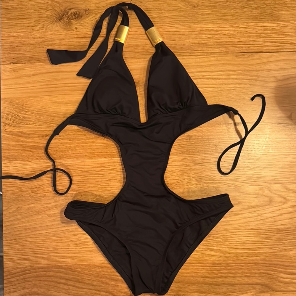 L*Space Black Swimwear with Gold Detail